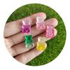 Kawaii 17mm Glitter Gradient Resin Gummy Bear Charms for DIY Jewelry Craft Scrapbook Decoration Accessories