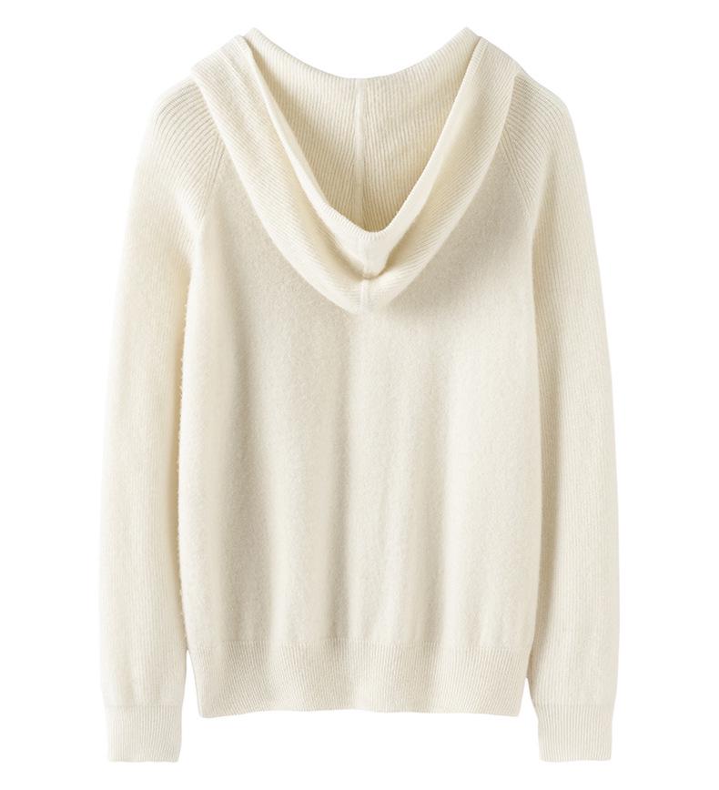 Women's 12-Gauge Pure Cashmere Hooded Cardigan Coat