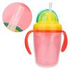 Baby Cup Bottle Straw Water Feeding Portable Handle Training Drinker Accessories (Pink)