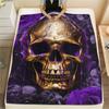 Skull and Love Print Flannel Blanket,High quality Comfortable for All Seasons,Home Decor,Warmth and Comfort,Perfect for Christmas Gifts
