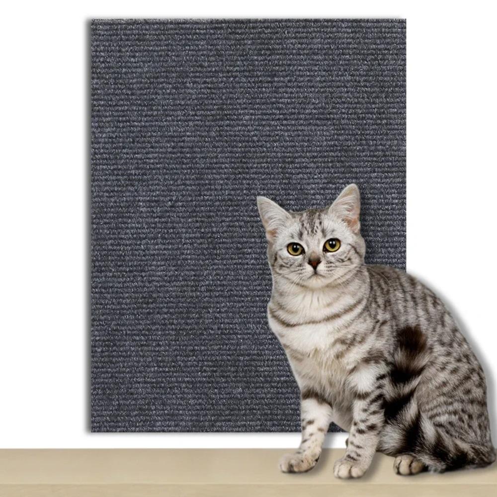 

PLOVG Wall Self-Adhesive Anti Cat Scratch Sofa DIY Cats Scratch Protection Paws Sharpen Trimmable Carpet Cats Scratch Board 30x30CM темно серый