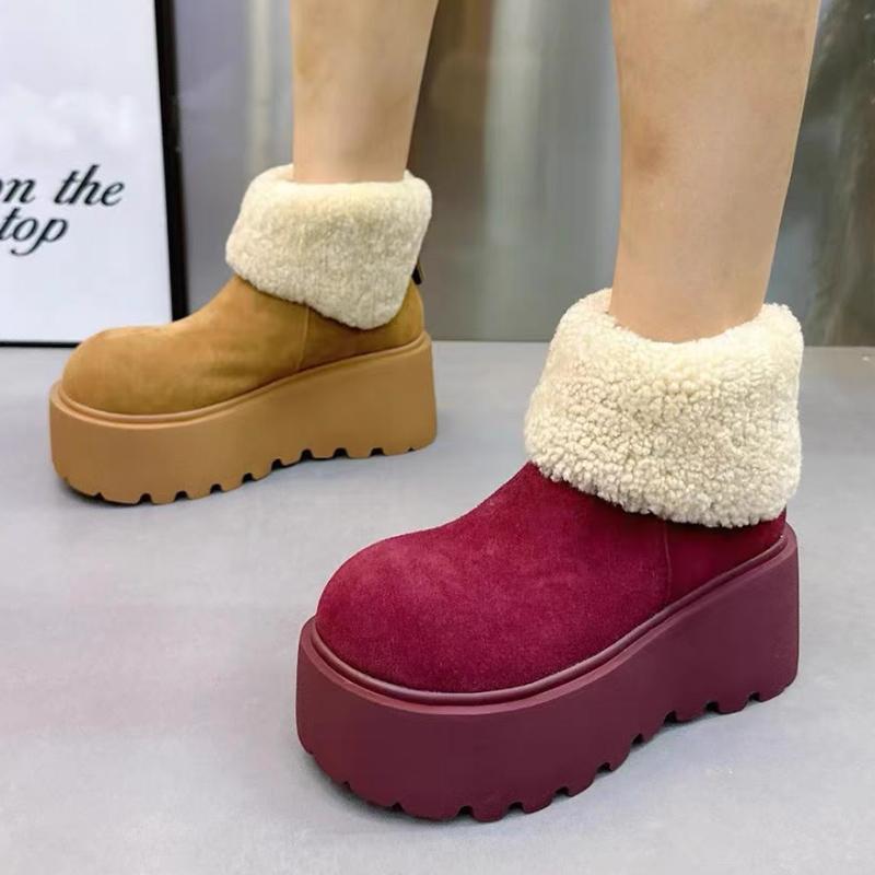 

Меховые балетки на платформе женские ботильоны зимние ботинки теплая обувь 2025 тренд замшевые зимние новые короткие плюшевые ботинки челси повседневные женские ботинки 40