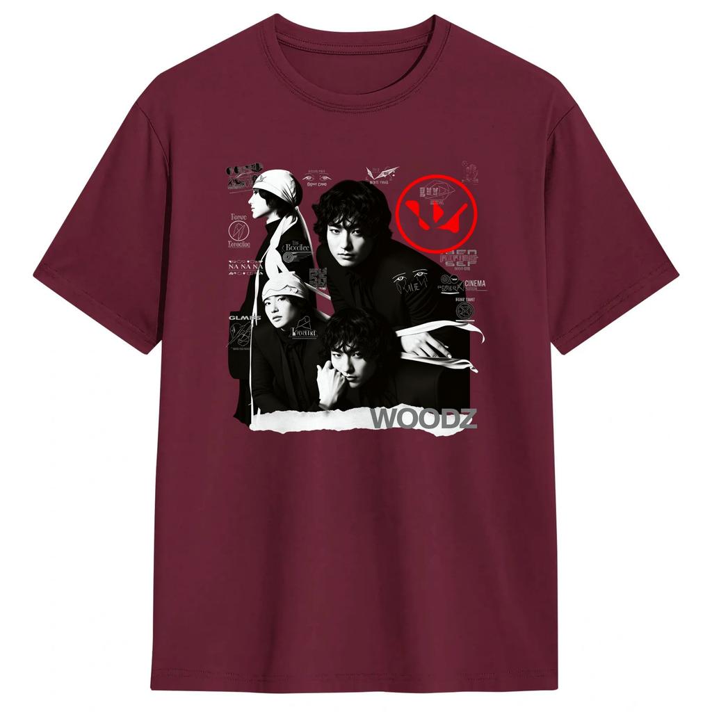 WOODZ World Tour  T Shirt Summer  Cotton T-Shirts For Men Fashion Custom Logo Tee Shirt Short Sleeves Y2K Funny Clothing