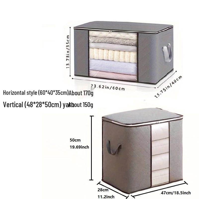 Velkokapacitní netkaná taška na uložení přikrývek a koš na organizaci oblečení