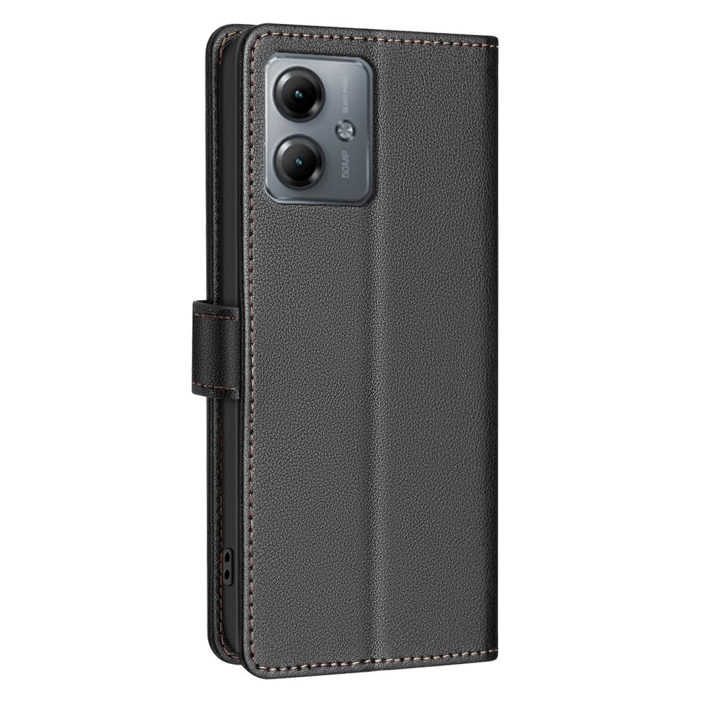 BINFEN COLOR BF32 For Motorola Moto G14 4G/G54 5G Phone Case Litchi Texture Leather RFID Blocking Cover