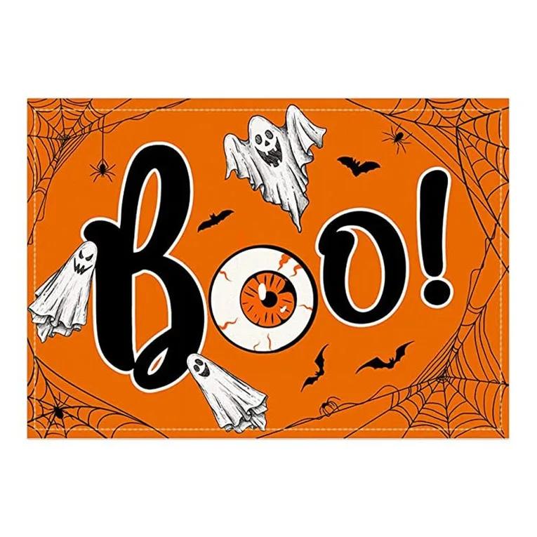 Halloween Print Placemats Placemat Washable Rectangular Dining Table Mats for Indoor Gatherings Seasonal Table Decor