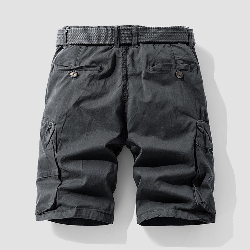 Pantalones de Trabajo de Color para Hombre, Pantalones de Algodón de Cinco Cuartos, Pantalones de Trabajo Rectos Lavados Retro con Múltiples Bolsillos