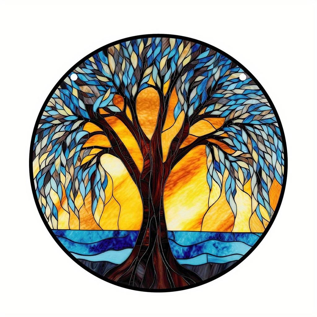 Tree 3d Of Life Dreamcatcher Halloween Acrylic Home Decoration Hanging Sign Door