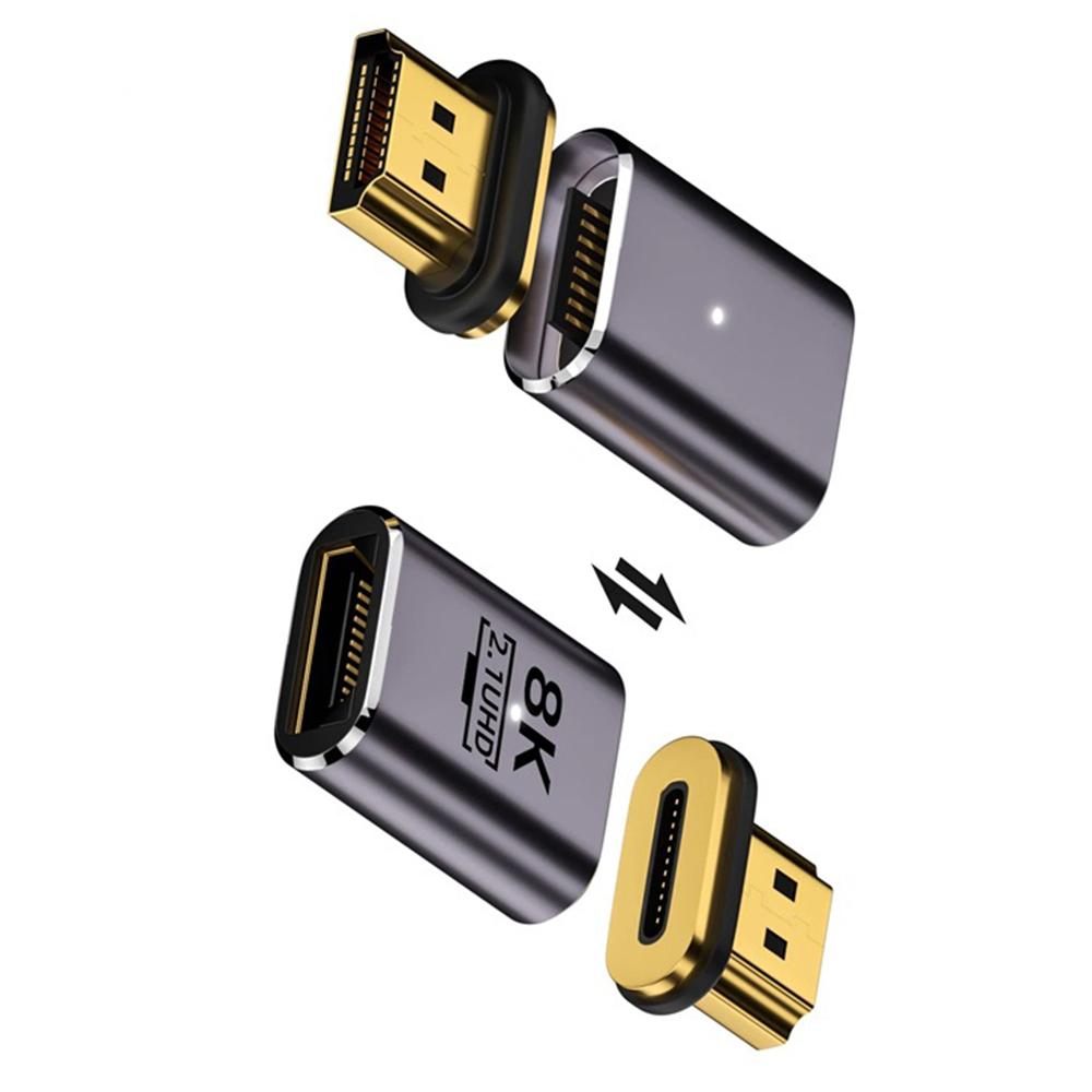 

H8K-2 Магнітний адаптер HDMI «тато» до «мама» 8K 60 Гц 48 Гбіт/с Відеоконвертер для UHD HDTV монітора As Shown A