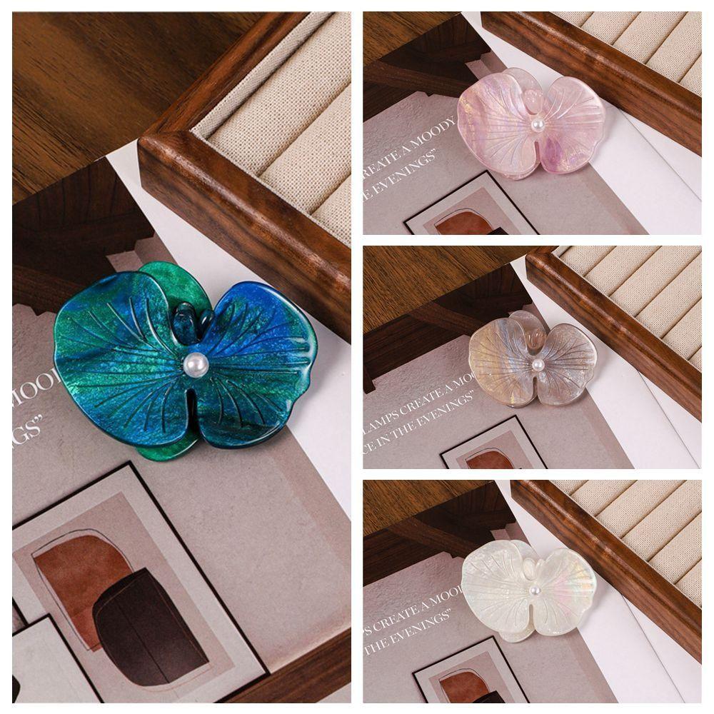 Korean Style Butterfly Orchid Hairpin Hair Rope Fresh Barrettes Flower Duckbill Clip  Decoration