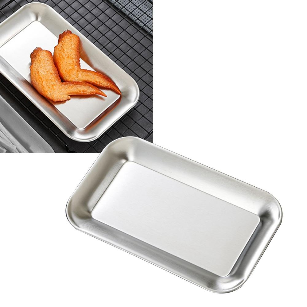 Rustless Steel Storage Tray Raised Anti-spill Restaurant  Platter Durable Food  Tray  Food Display S