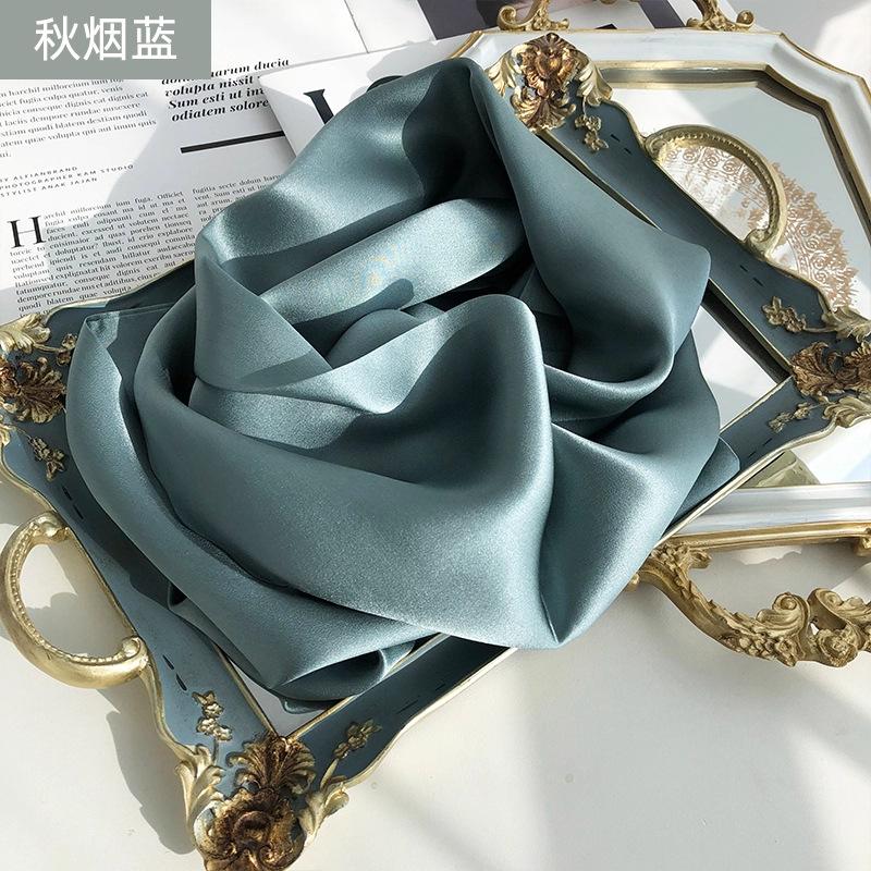 100% mulberry silk satin 15 * 145 silk solid color long scarf women's spring summer double-sided silk scarf