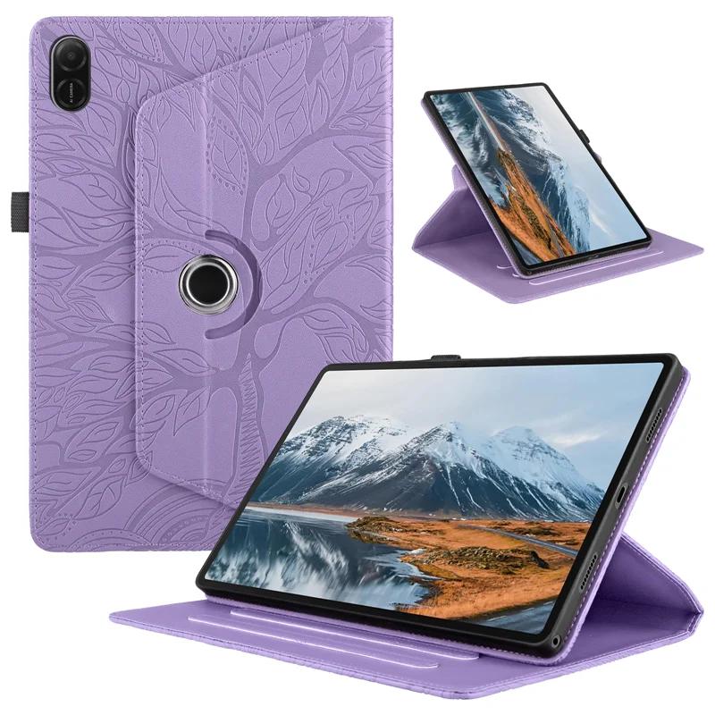 

For Honor Pad X8a Cover Case 11.0 inch 2024 Tablet PU Leather Embossed Rotation Funda For Honor Pad X8a Case 2024 HonorPad X8a 11 inch фиолетовый