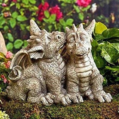 Dragon Sculpture Resin Craft Garden Ornaments Decor Unique Statue Sculpture Magic Flying Dragon Outdoor Yard Decoration