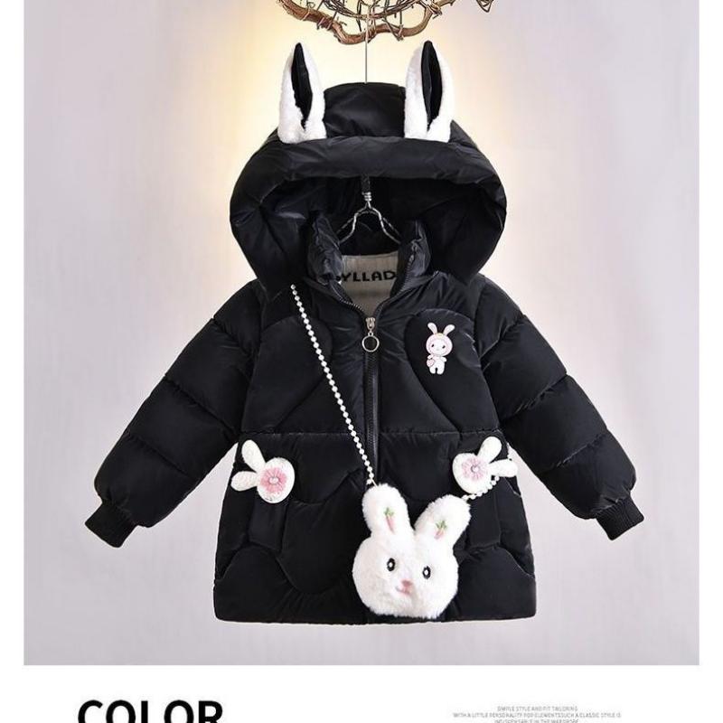 Girls' Cotton-padded Jacket, No-wash, Fleece and Thickened Cotton-padded Jacket, Cute and Warm Coat for Children