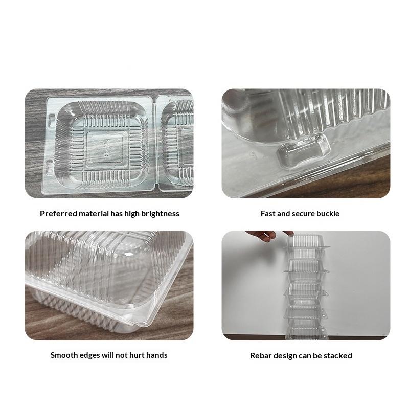 20/100/200Pcs Transparent Plastic Cake Box With Flip Cover Square Dessert Box Wedding Party Mousse Fruit Cake Food Packing Boxes