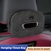 Plaid Pattern Car Tissue Bag PU Leather For Citroen C4 C3 C5 C1 C2 Berlingo Celysee Cactus Picasso Aircross Grand