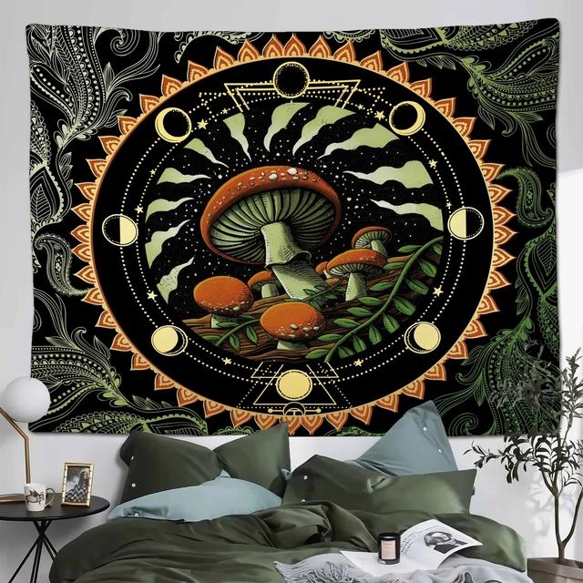 Tree Of Life Tapestry Wall Hanging Moon Phase Snake Tapestries Trippy Bohemia Hippie Mushroom Moth Floral For Living Room Bedroo