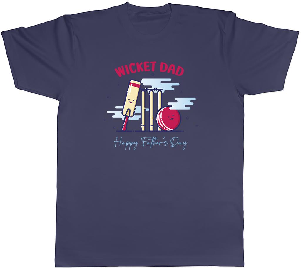 Happy Fathers Day Mens TShirt Wicket Dad Cricket Lover Unisex Tee Gift