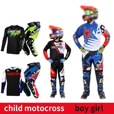 Conjunto de equipamentos de motocross para crianças 4 5 6 7 8 9 10 11 12 13 anos Juventude criança Motocicleta menino menina Jersey Pant Kits corrida terno Off-road Enduro MX MTB