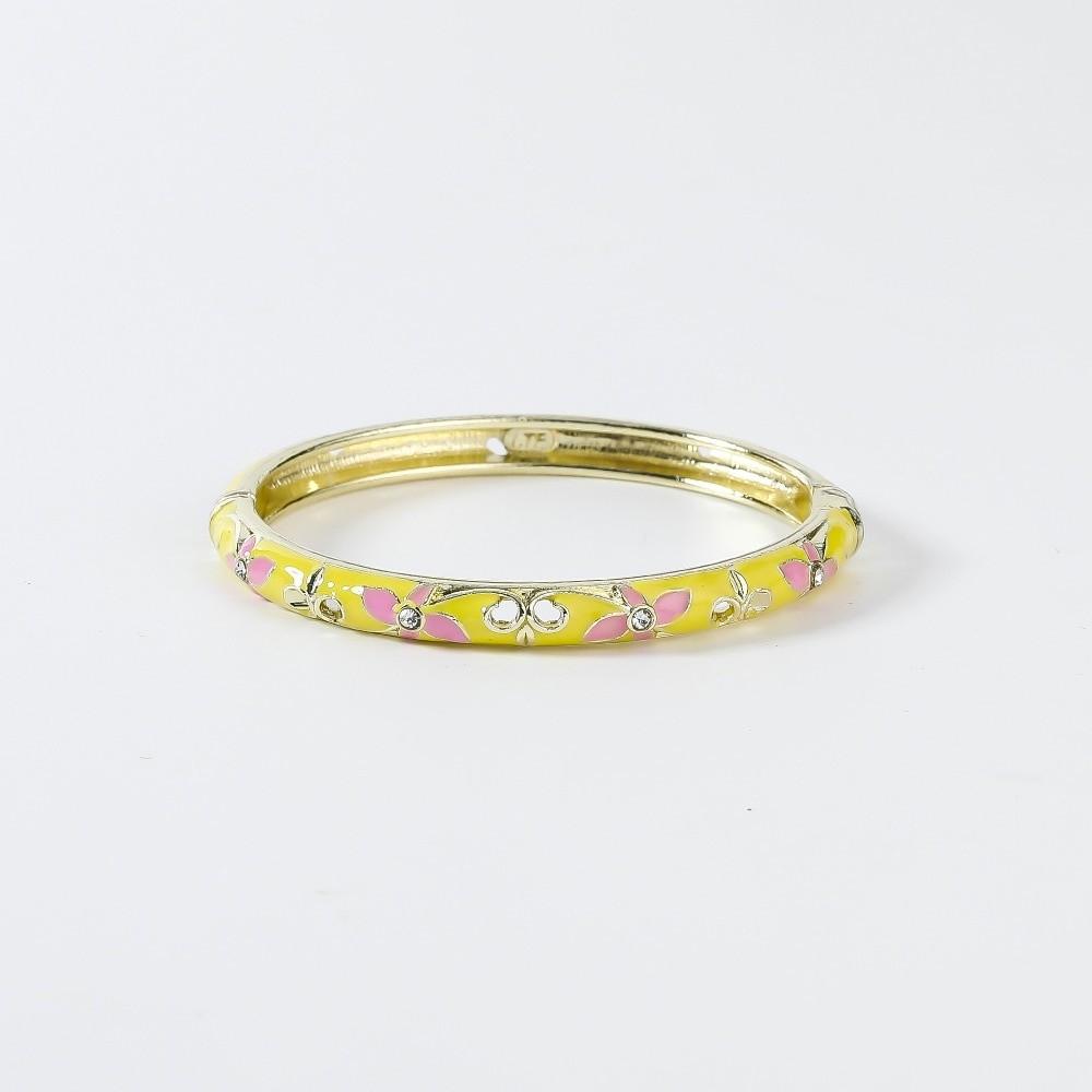 Enamel Chinese Flower Bangle Traditional Women s Hand Bracelet Vintage Cloisonne Bangle Ladies