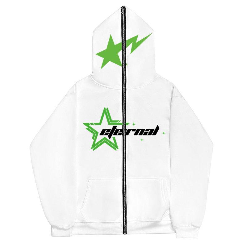 Herbst Herren Hoodie Jacke Y2K Gothic Dark Star Pattern Print Reißverschluss Sweatshirt Äußere Mode Vintage Paar Hoodie Jacke