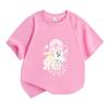 Kids Boys Girls 100% Cotton Crew Neck Short Sleeve T-Shirt, Cute Cartoon Bear CRUSH Print Casual Soft Lightweight Summer Tee for Children Daily Wear