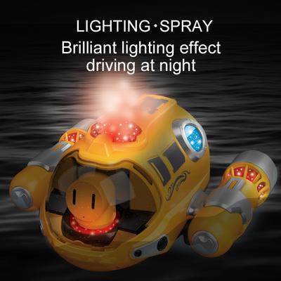Neues 2,4-GHz-Fernbedienungs-Motorboot mit wasserdichter Spritzwasser-Schwimmbad-Bade-RC-Dampfschiff-Spielzeug für Jungen und Mädchen, Geschenk für Kinder