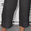 Women Pants Elastic Waist Mid-rise Wide-Leg Casual Pants with Pockets Solid Color Long Trousers Daily Wear