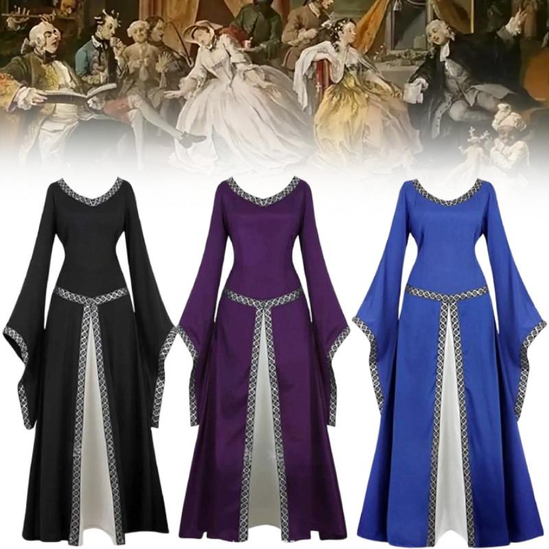 Cosplay Women Renaissance Costumes Medieval Victorian Long Dress Fashion Retro