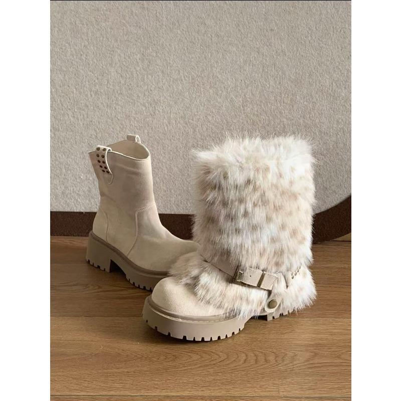 

Mao Mao snow boots women s new winter velvet thickened Icelandic short boots trousers thick-soled big-head cotton shoes 40