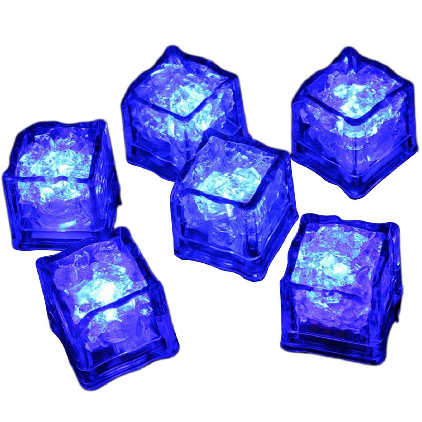 

Set of 12 Eye Catching LED Ice Tray Luminous Water Activated Ice Cube for Beverages Jewelry Colorful Wine Decorations синій