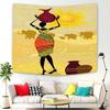 African Tapestry Indigenous People Theme Traditional Turban and Dress Tapestry Wall Hanging for Bedroom Living Room Dorm Decor