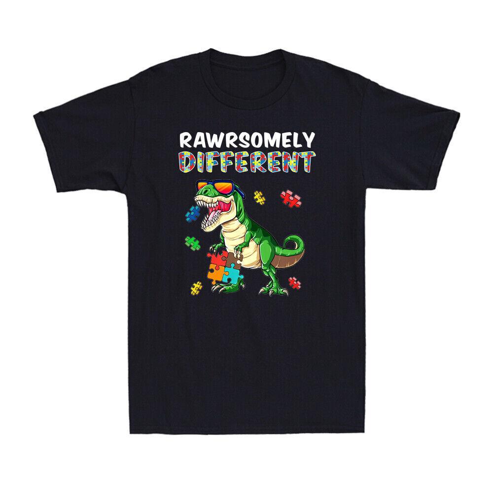 Rawrsomely Different Dinosaur Autism Awareness | Autism Mom Gift Men s T-Shirt S
