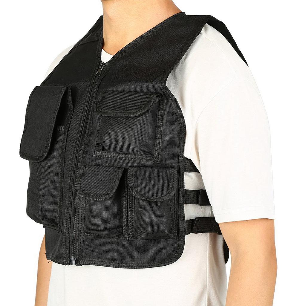 Nylon CS Game Molle Plate Carrier Body Armor Vest For Children (black)