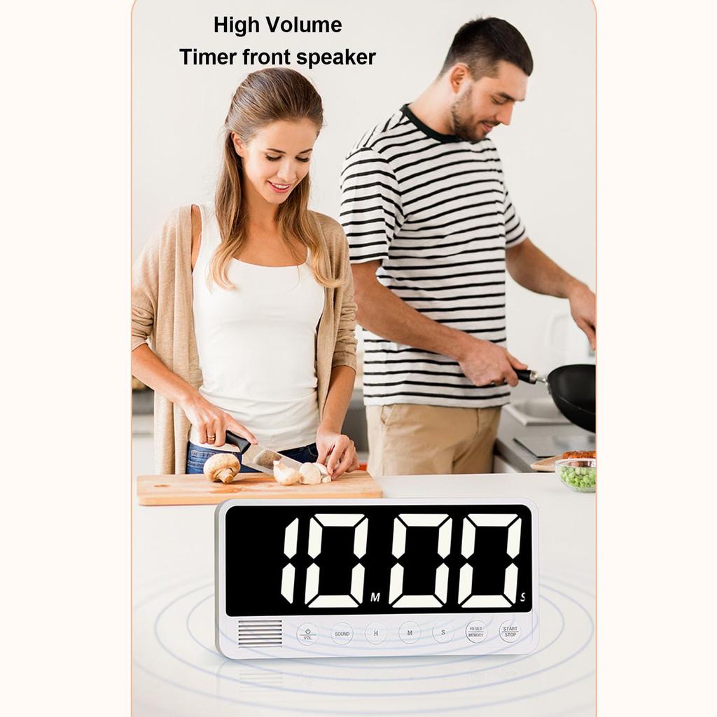 Kitchen timer for cooking, digital magnetic timer for classroom learning and fitness, large screen magnetic countdown timer with changing colors, stud