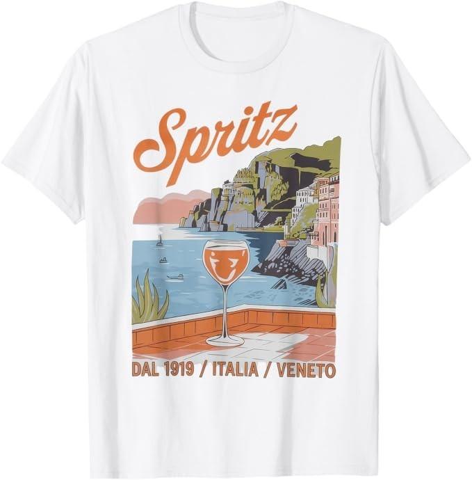 Spritz Veneto Tshirt Italia Vintage Orange Wine Cocktail T-Shirt S разноцветный