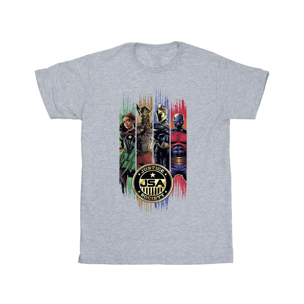 DC Comics Mens Black Adam JSA Gold Badge T-Shirt