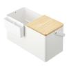 Makeup Box Tower White Cosmetic Box with Mirror Handle Portable Large Capacity Easy To Use Compact Slim Stylish