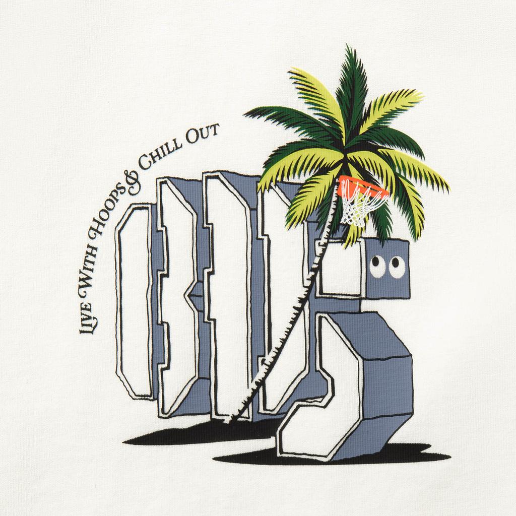 Li-Ning Basketball Series Letter Print Pattern Breathable Versatile Casual Short Sleeve T-Shirt Men Tops Off-White AHSV207-1