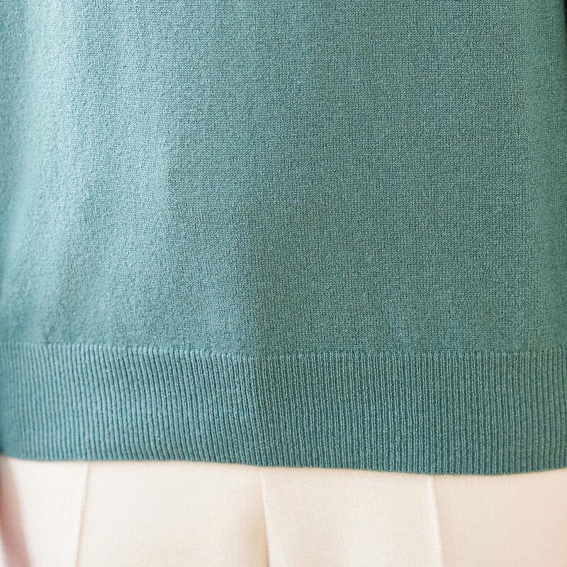 KAVON Women's 100% Merino Wool Mock Neck Sweater