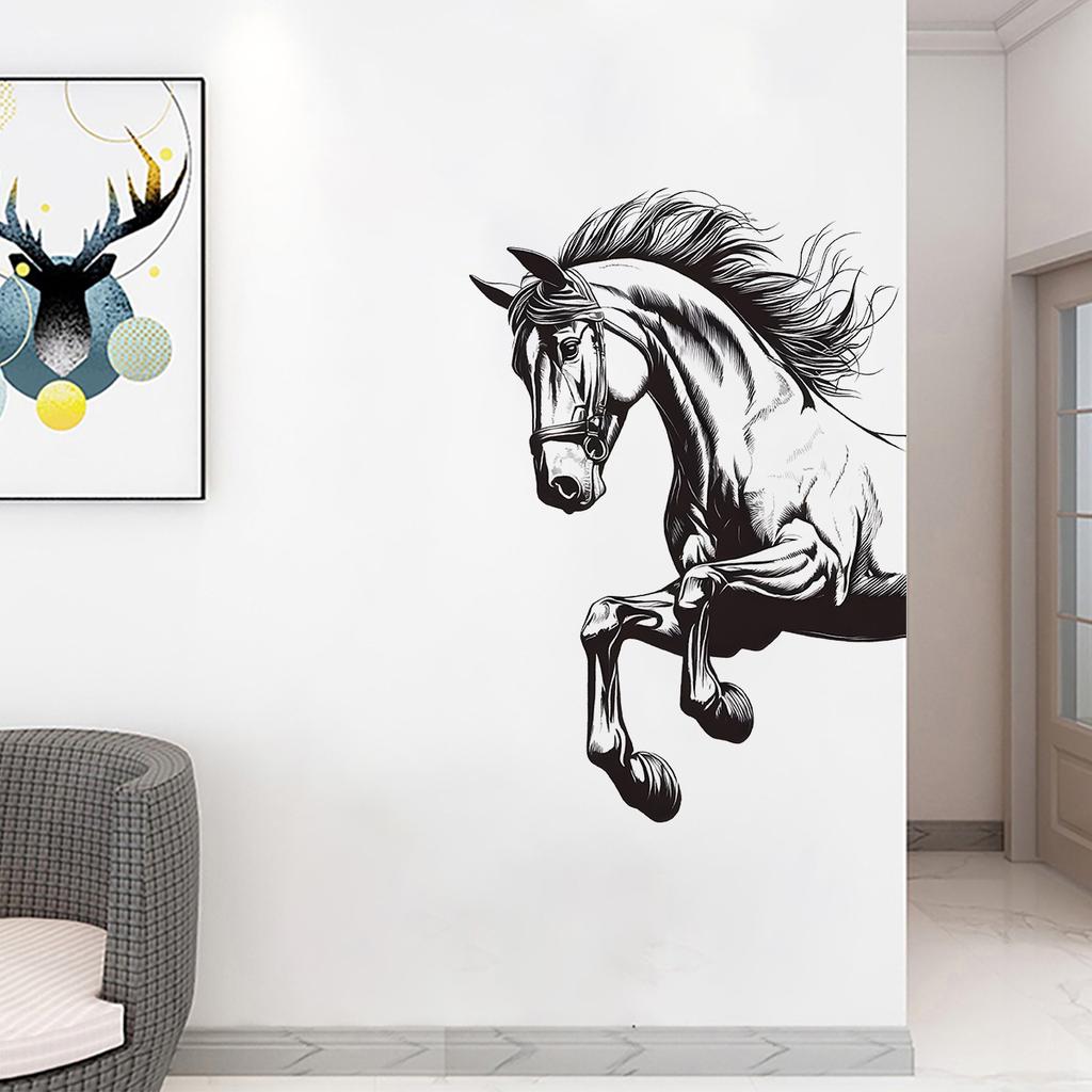 Realistic Horse Wall Sticker Kids Room Bedroom Background Decoration Self-Adhesive Home Decor Wall Art