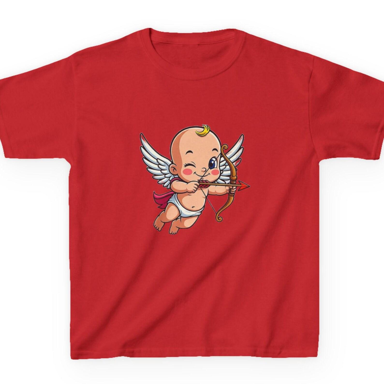 Baby Cupid Kids T-Shirt | Valentine’s Day Tee | Little Heartbreaker Birthday Shirt | Cupid Struck Me Graphic Kids Top 160