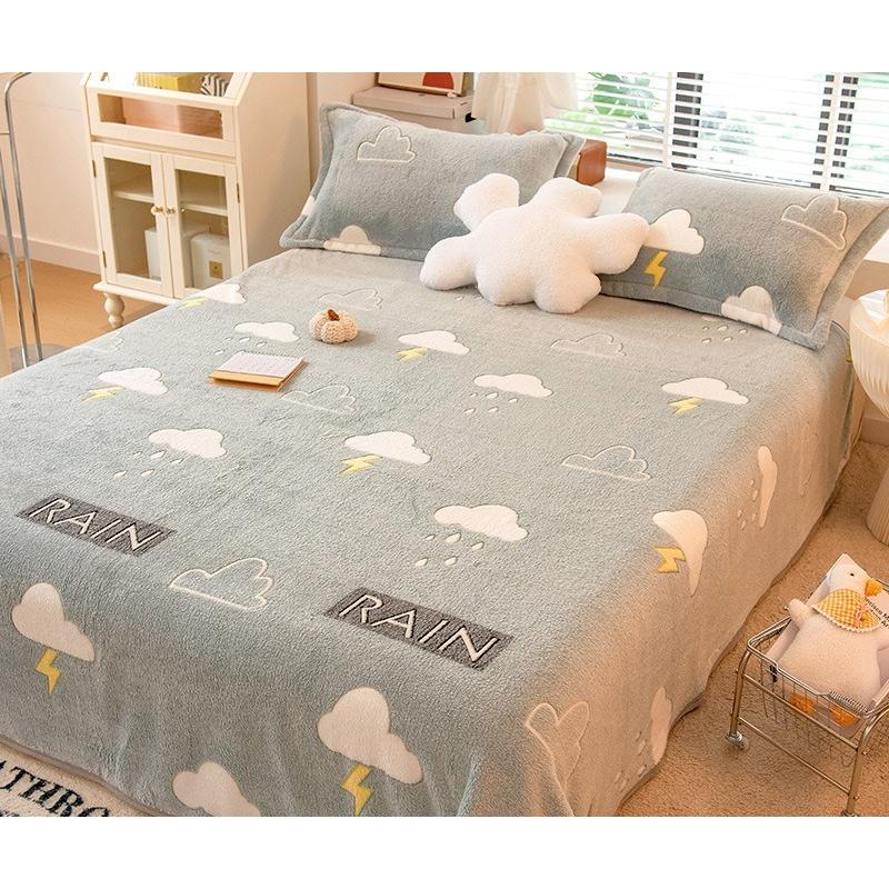 

Active Printing Dyeing Double-sided Plush Blanket Dormitory Single Blankets Soft Skin Friendly Bed Sheets Bedclothes Multi Functional Covers 1pcs 120x200cm bed sheet 1pcs