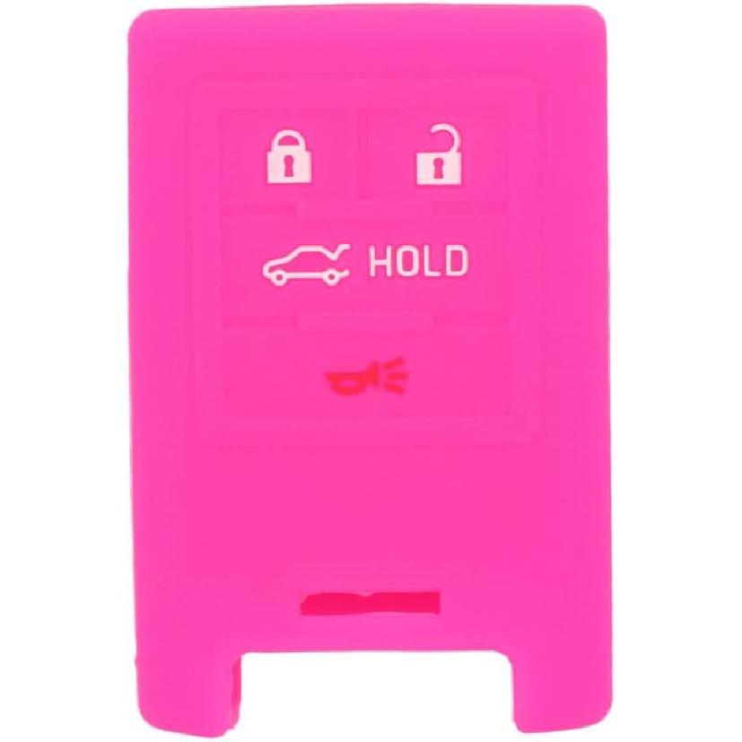 SEGADEN Silicone Cover Protector Case Holder Skin Jacket Compatible with CADILLAC CHEVROLET 4 Button Smart Remote Key Fob CV4773 Deep Purple