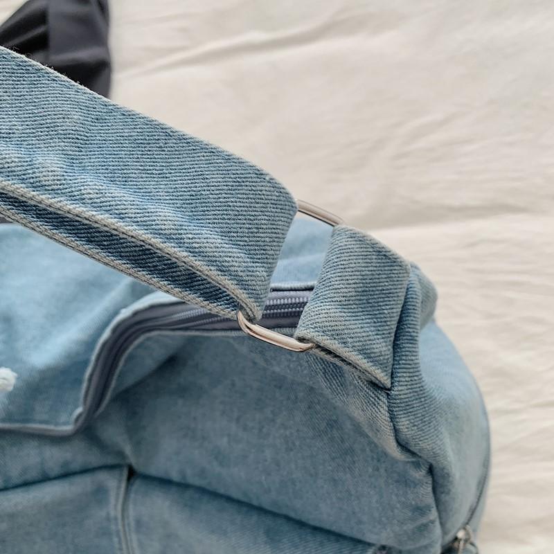 Damen Vintage Pendlertasche Große Kapazität Denim Umhängetasche