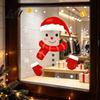 Self Adhesive Glass Stickers Christmas Static Window Clings Smiling Snowman Decals with Snowflake Decorative Patterns Waterproof PVC for Holiday