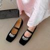 New Chinese Style Velvet Ballet Shoes with Comfortable Quality Sheepskin Padding Fashionable Sexy Elegant Women's Single Shoes