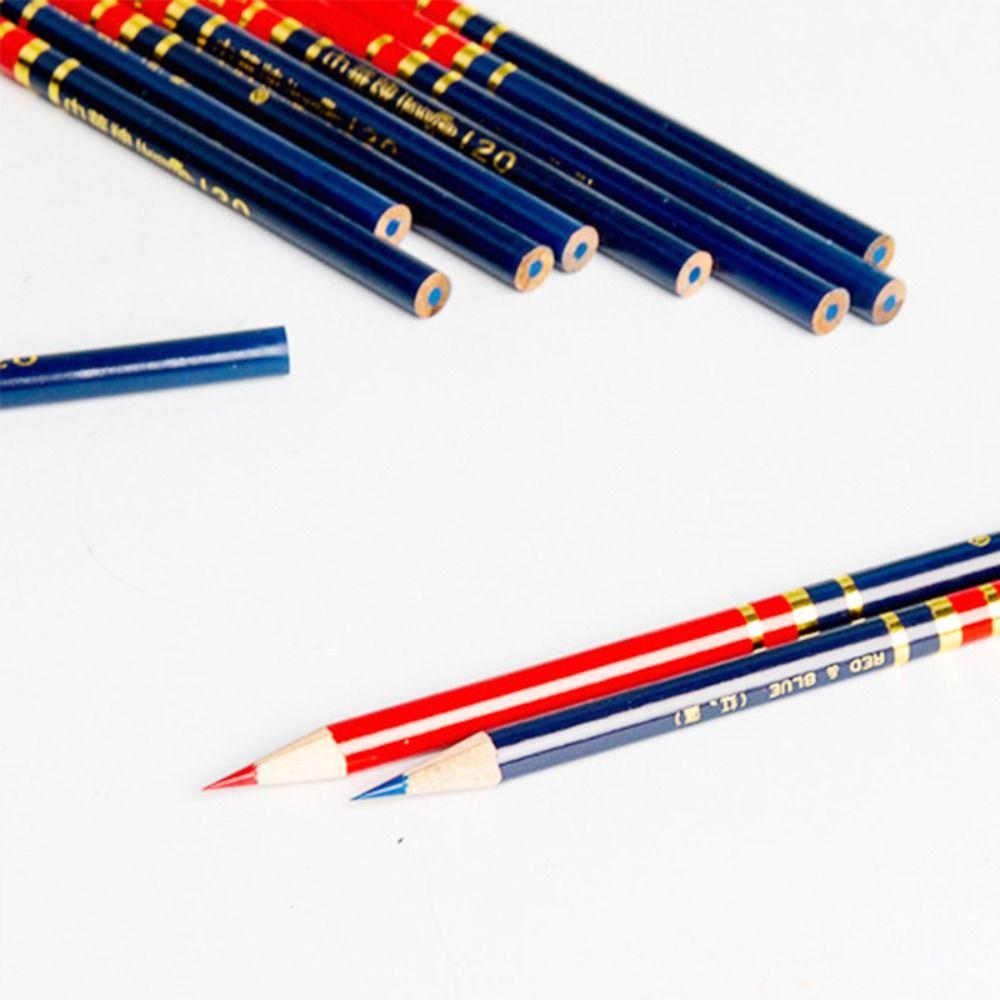 10PCS/Set With Scale Carpenter Pencils Blue Red Lead Marker Pencil Creative Marking Scriber  Gift