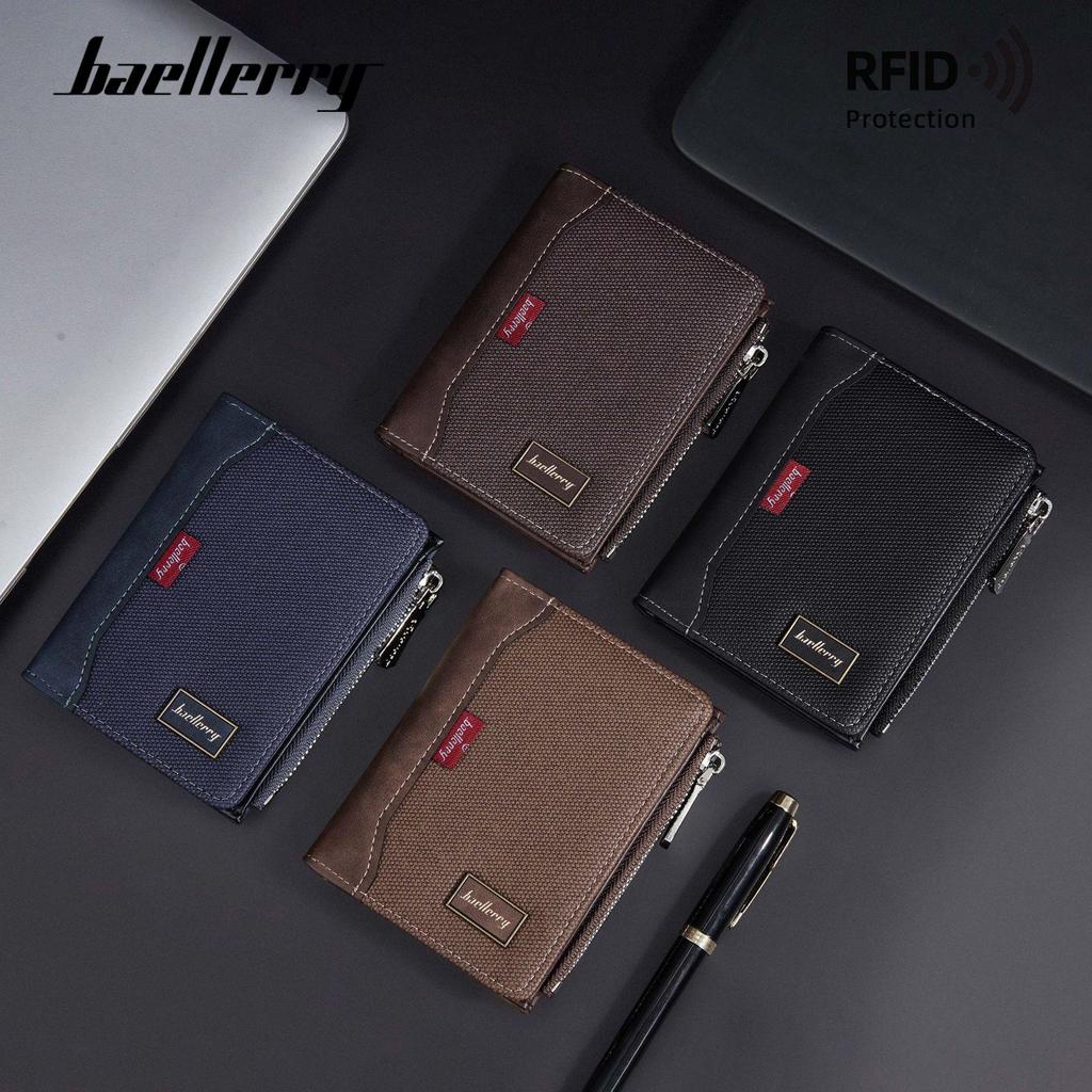 Men's Baellerry European & American Business Anti-Theft Card Holder Wallet with Zipper Coin Purse.